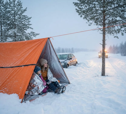femme enfant sous tente urgence hivers secours arrivent