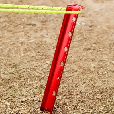 Piquet de tente métal rouge