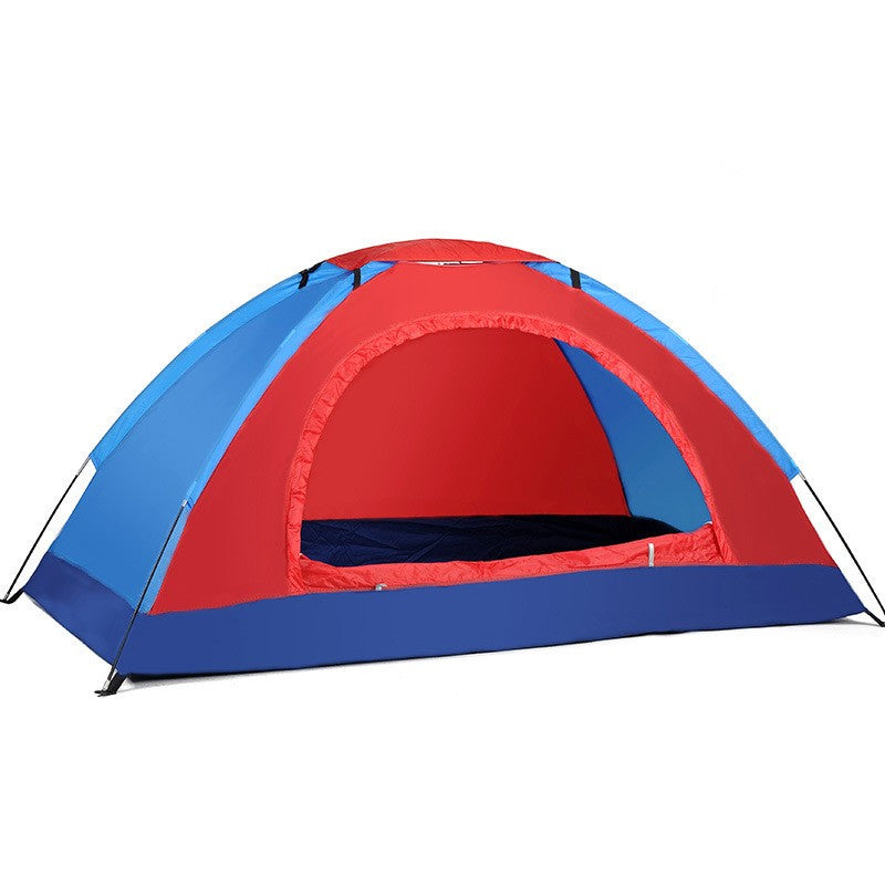 tente de camping bleu rouge 1 personne