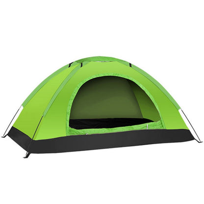 tente de camping sous pluie porte fermée vert pomme