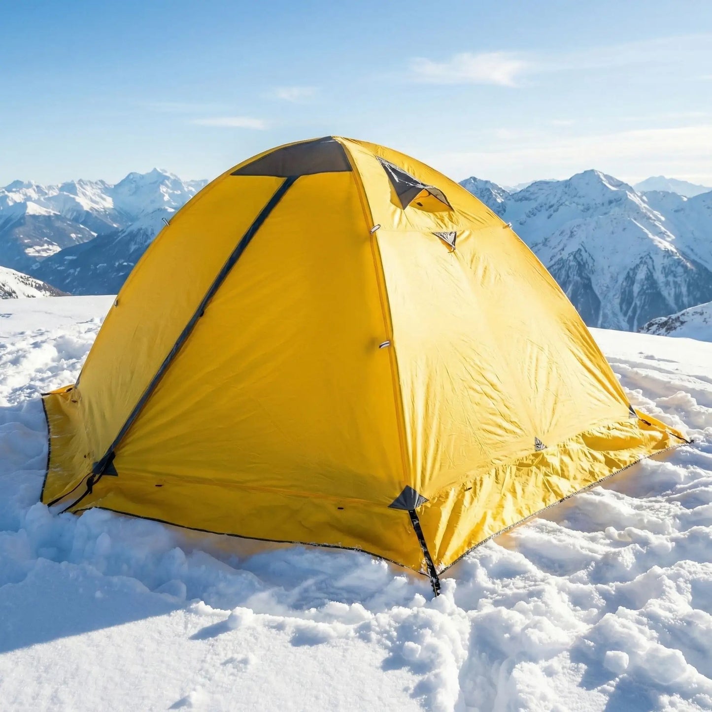 tente igloo montagne enneigée